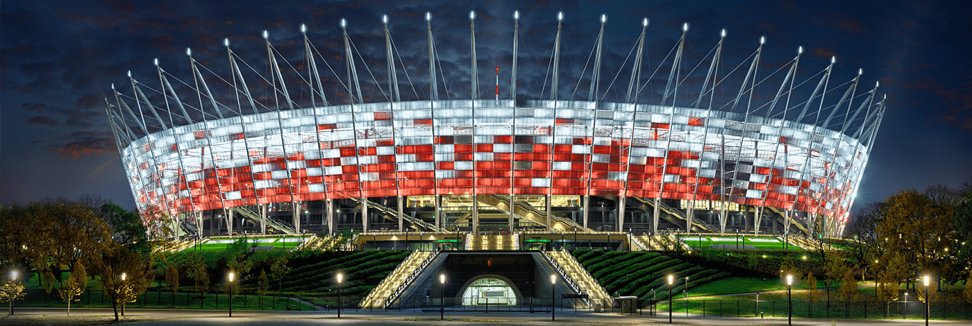 Nationalstadion i Warszawa.
